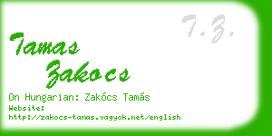 tamas zakocs business card