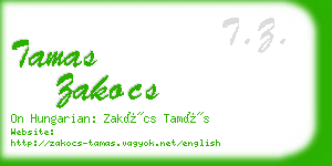 tamas zakocs business card